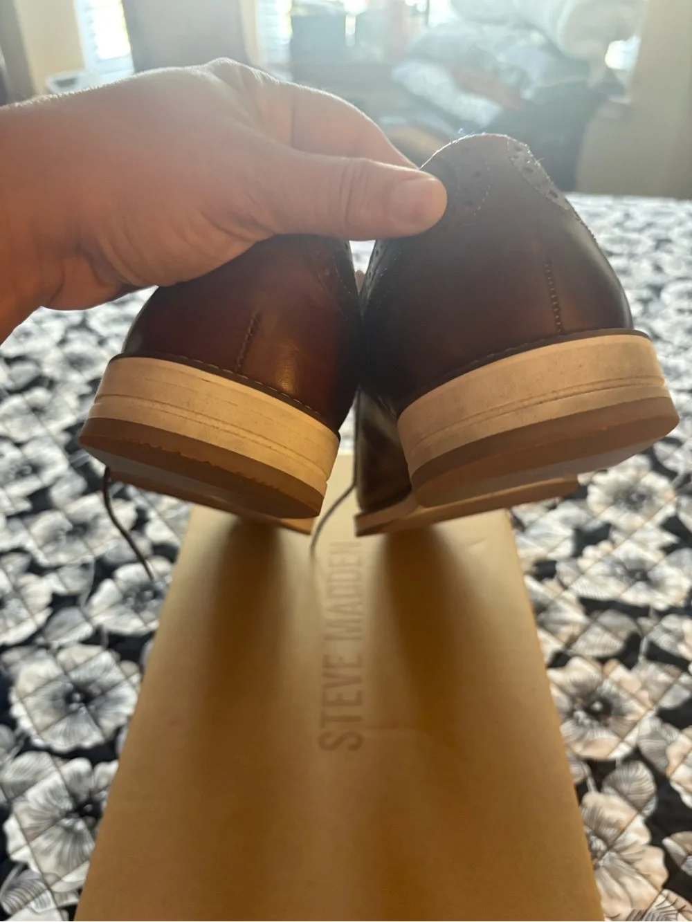 Steve Madden Men's Brown Leather Derby Shoes